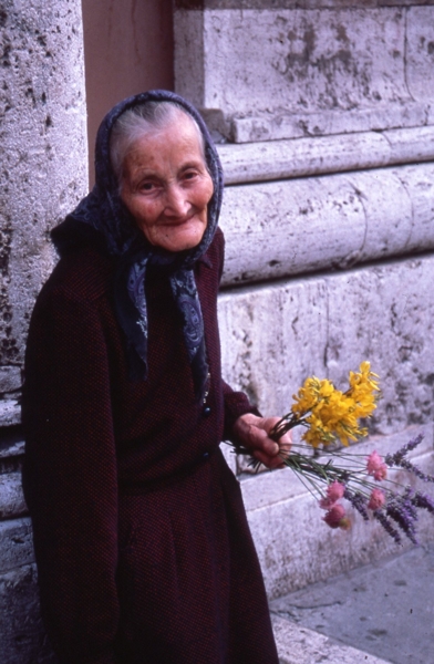 Lady With Flowers, Perguia, Italy, Published in Brochure & other places. Bob Grytten Image 